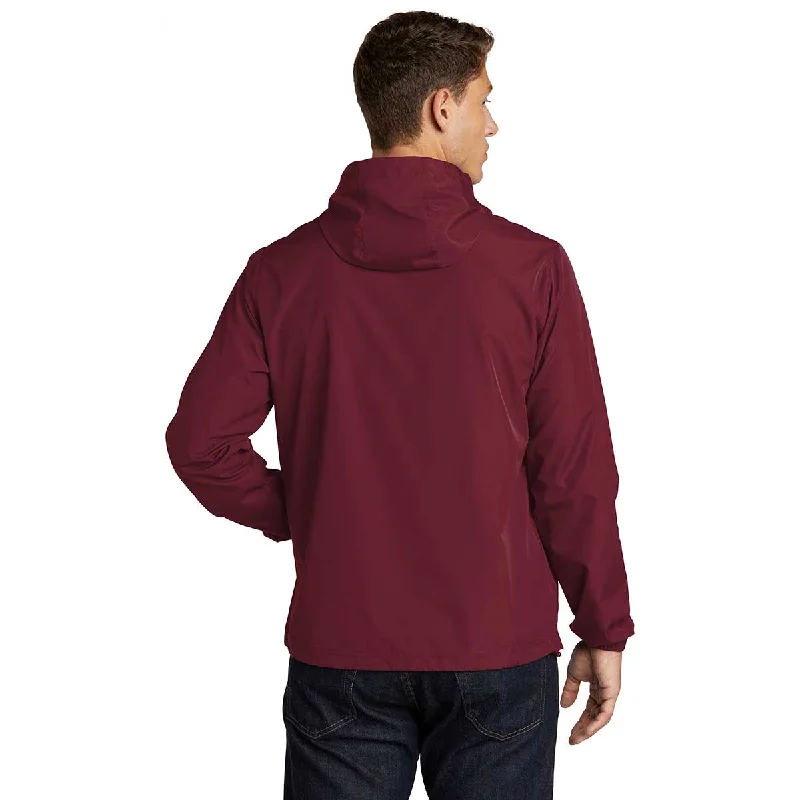 Sport-Tek Men's Maroon Packable Anorak