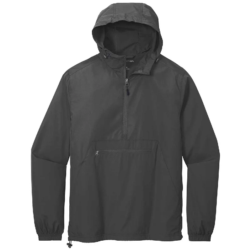 Sport-Tek Men's Graphite Grey Packable Anorak