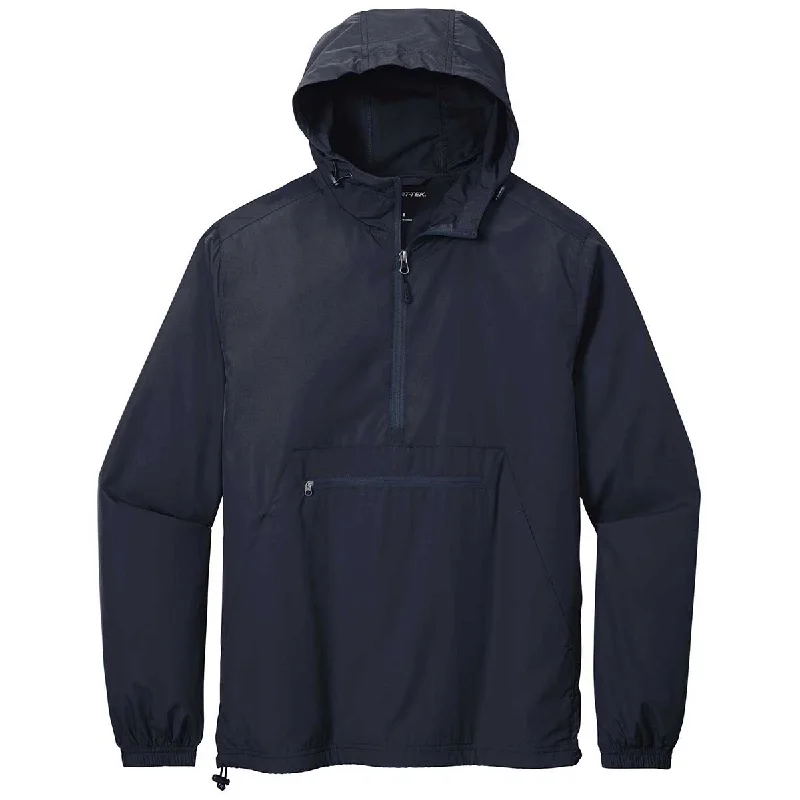 Sport-Tek Men's True Navy Packable Anorak