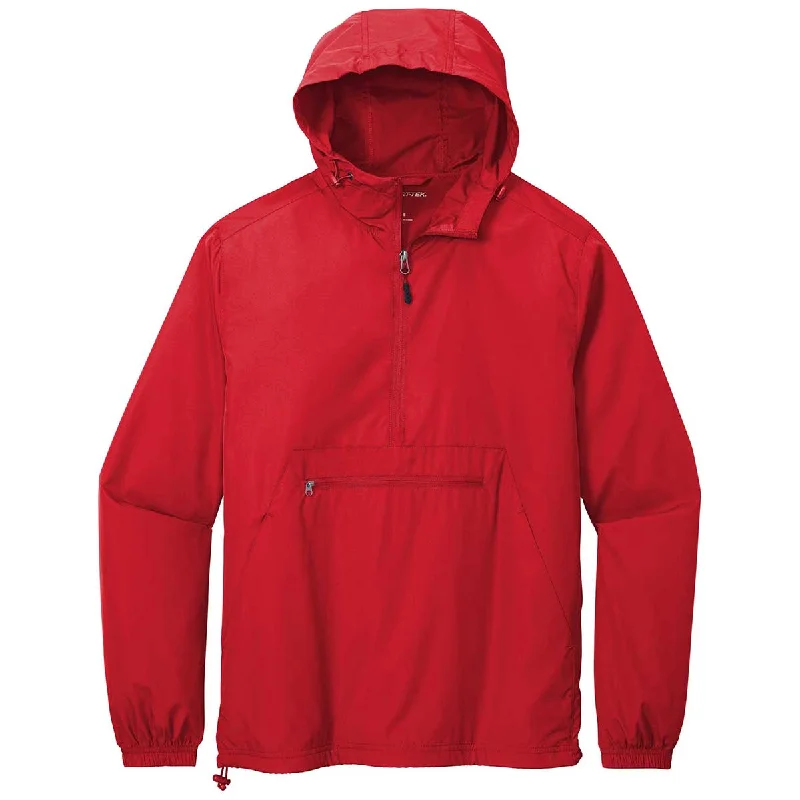 Sport-Tek Men's True Red Packable Anorak