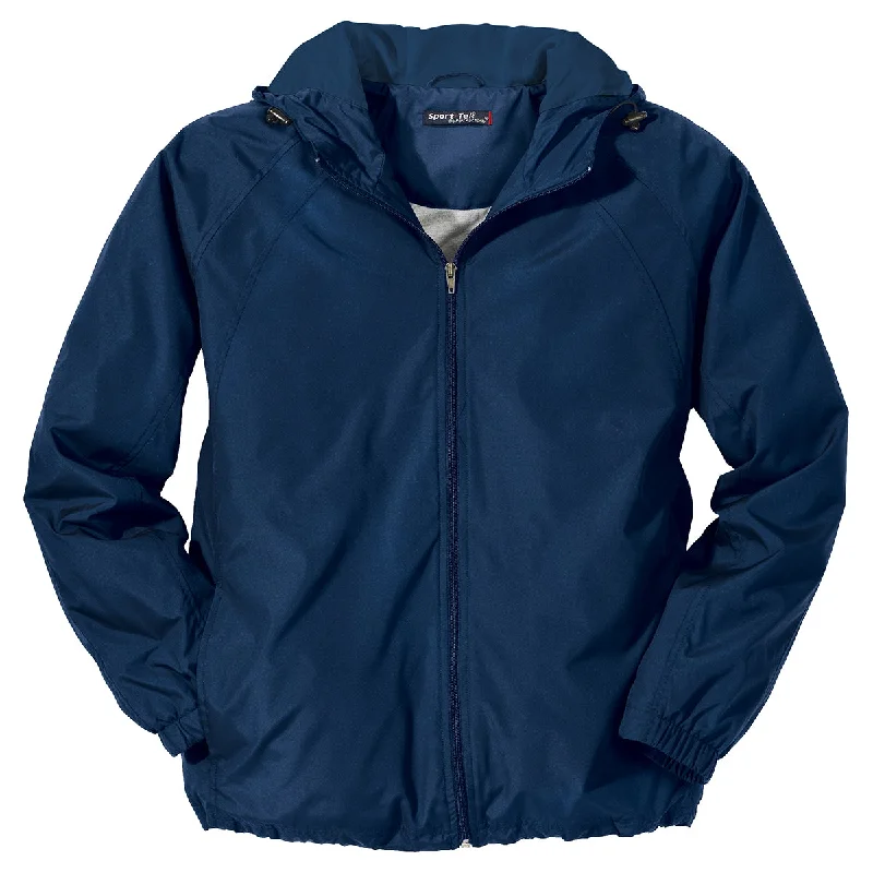 Sport-Tek Men's True Navy Hooded Raglan Jacket