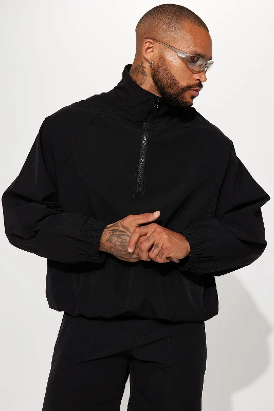 Keep It Up Nylon Anorak Jacket - Black