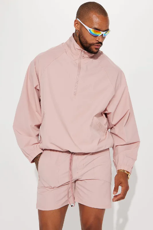 Keep It Up Nylon Anorak Jacket - Mauve