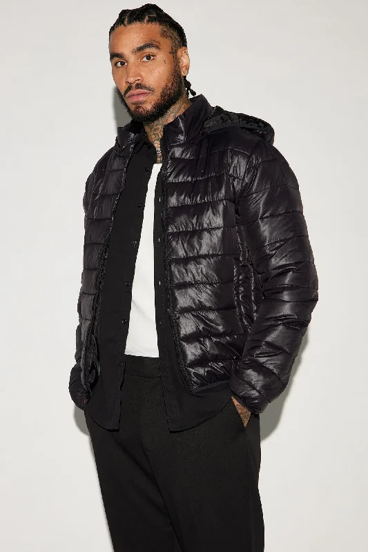 Light Weight Puffer Jacket - Black