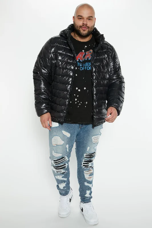 Light Weight Puffer Jacket - Black