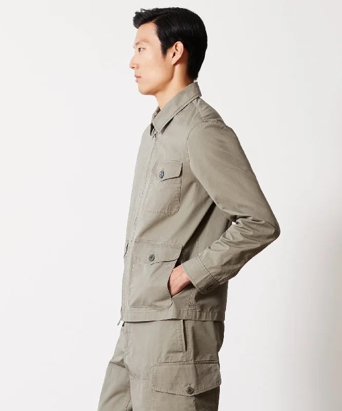 Lightweight Cotton Military Jacket in Faded Surplus