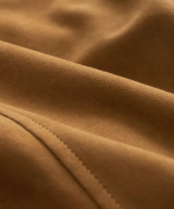 Italian Suede Field Jacket in Tan