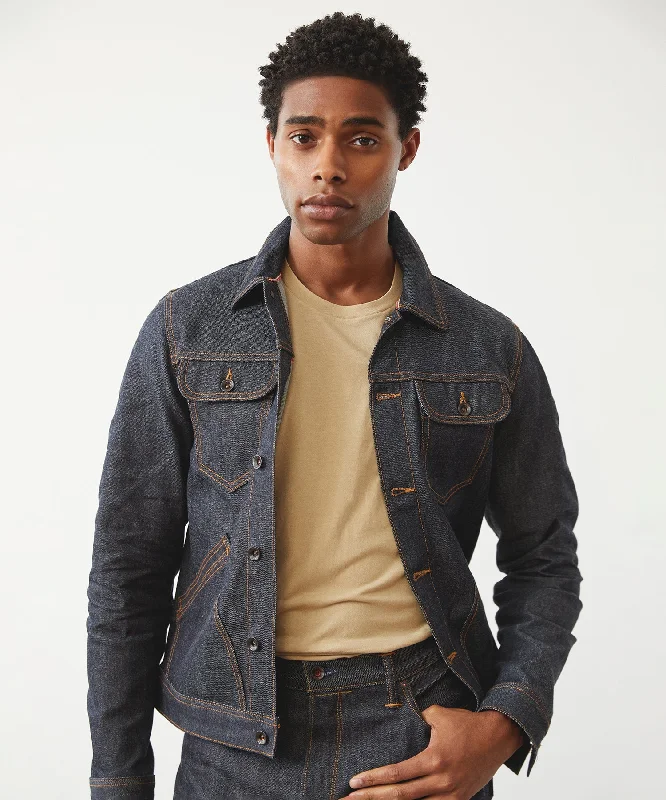 Made In USA Rigid Selvedge Denim Jacket in Indigo