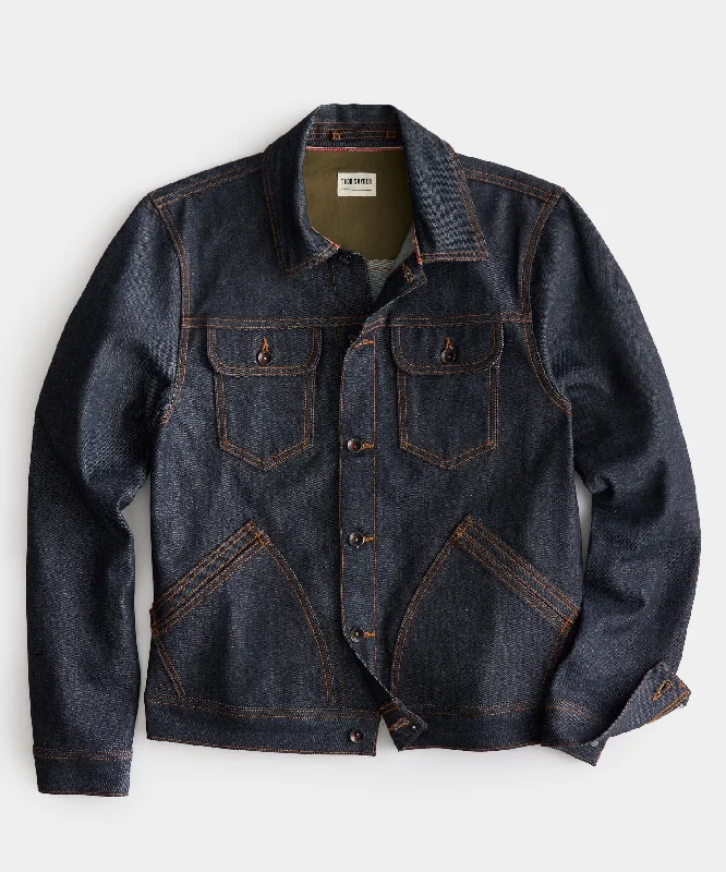 Made In USA Rigid Selvedge Denim Jacket in Indigo