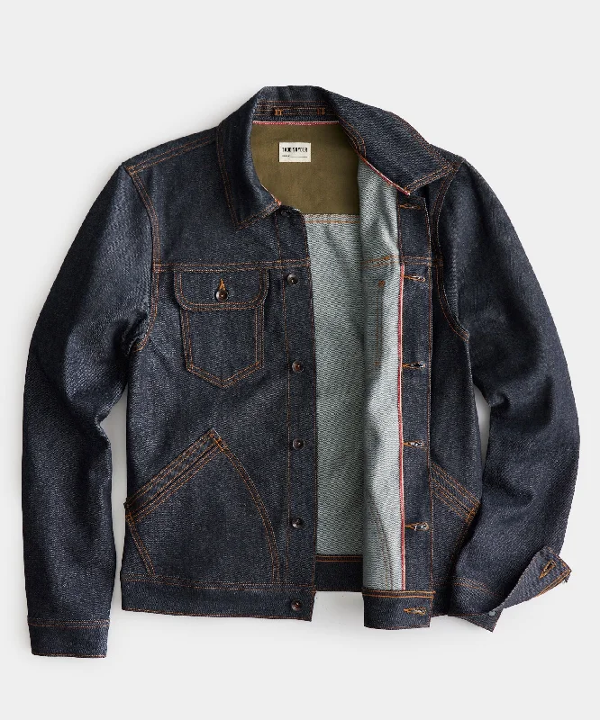 Made In USA Rigid Selvedge Denim Jacket in Indigo