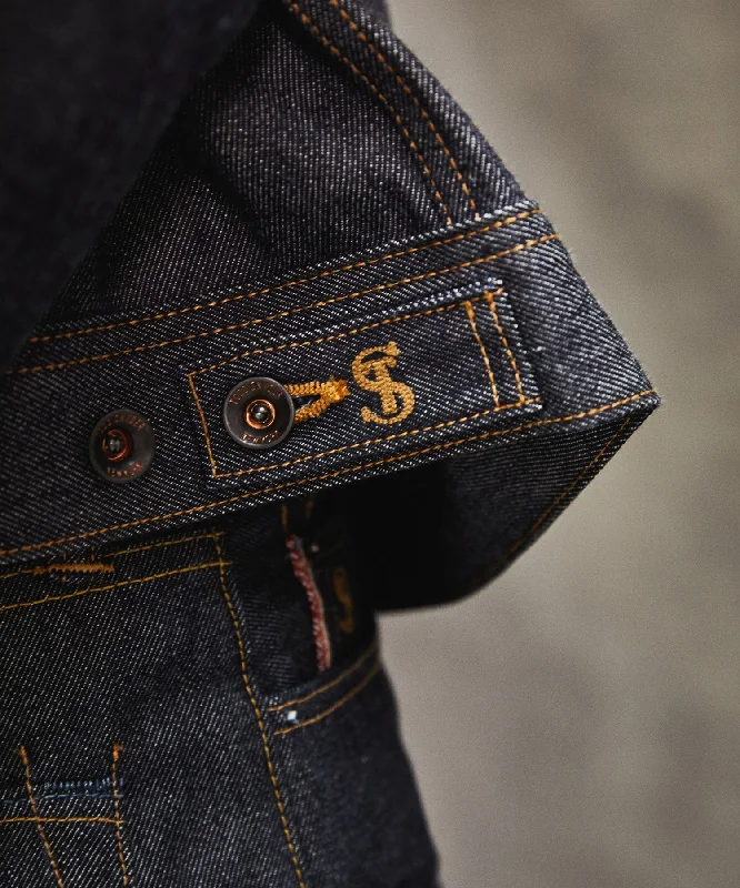 Made In USA Rigid Selvedge Denim Jacket in Indigo