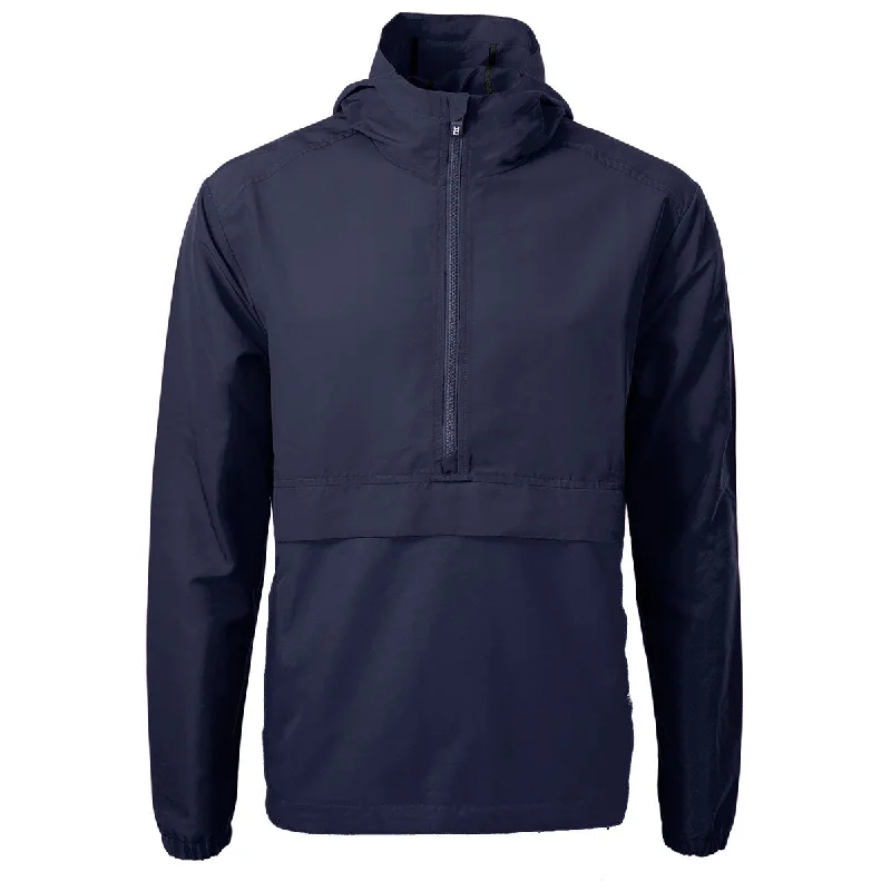 Cutter & Buck Men's Navy Blue Charter Eco Recycled Anorak Jacket