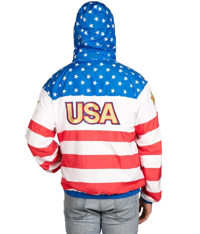 Men's American Flag Windbreaker Jacket