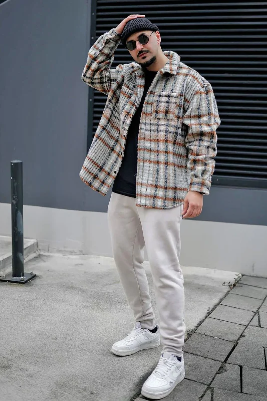 Move Up Plaid Shacket - Tan/Multi