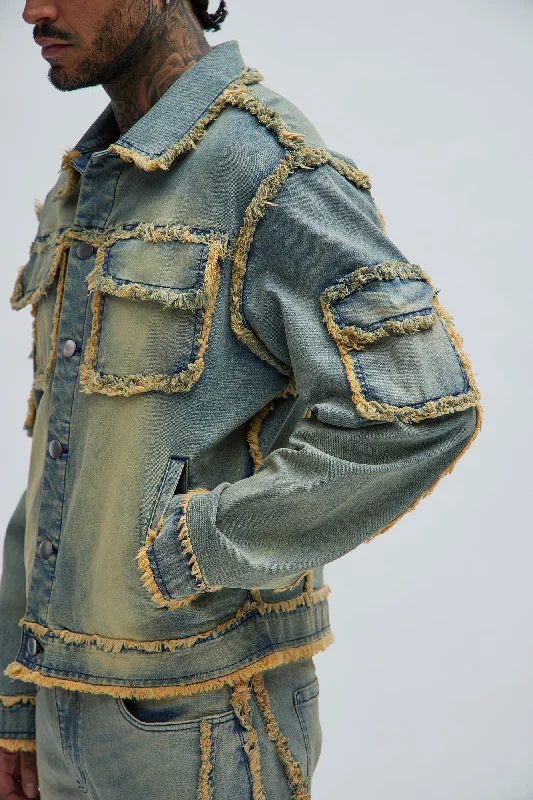 Nazca Frayed Trucker Jacket - Vintage Blue Wash