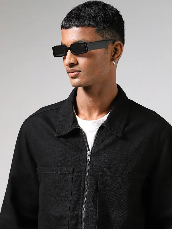 Nuon Black Bomber Slim-Fit Jacket