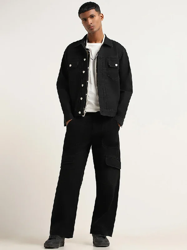 Nuon Black Denim Relaxed Fit Jacket