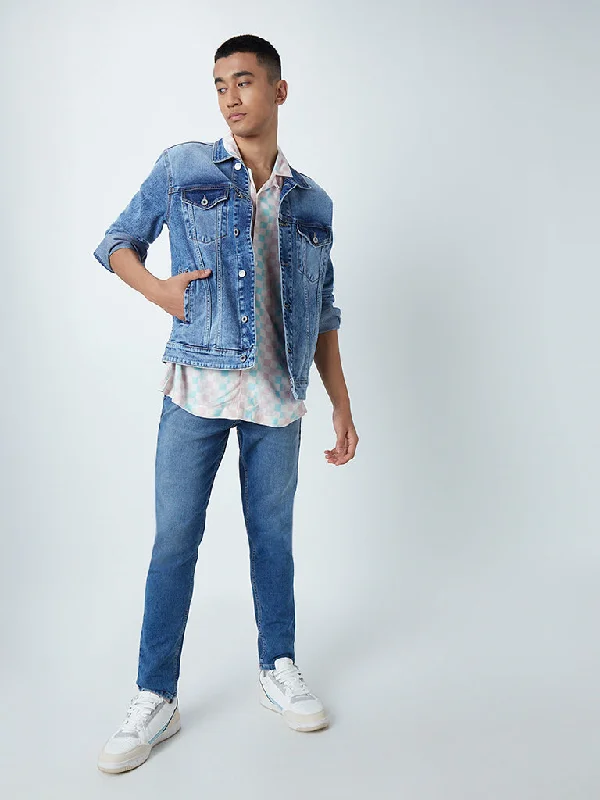 Nuon Blue Faded-Wash Slim-Fit Denim Jacket