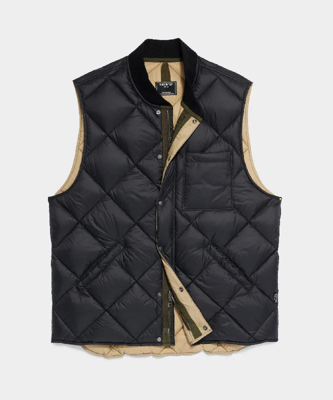 Quilted Nylon Liner Vest in Black