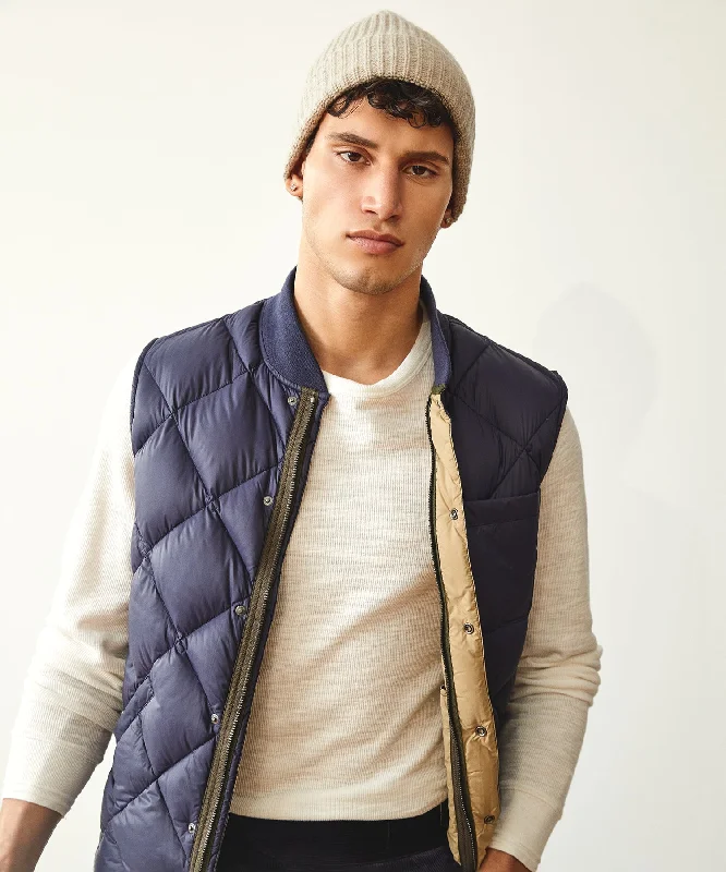 Quilted Nylon Liner Vest in Navy