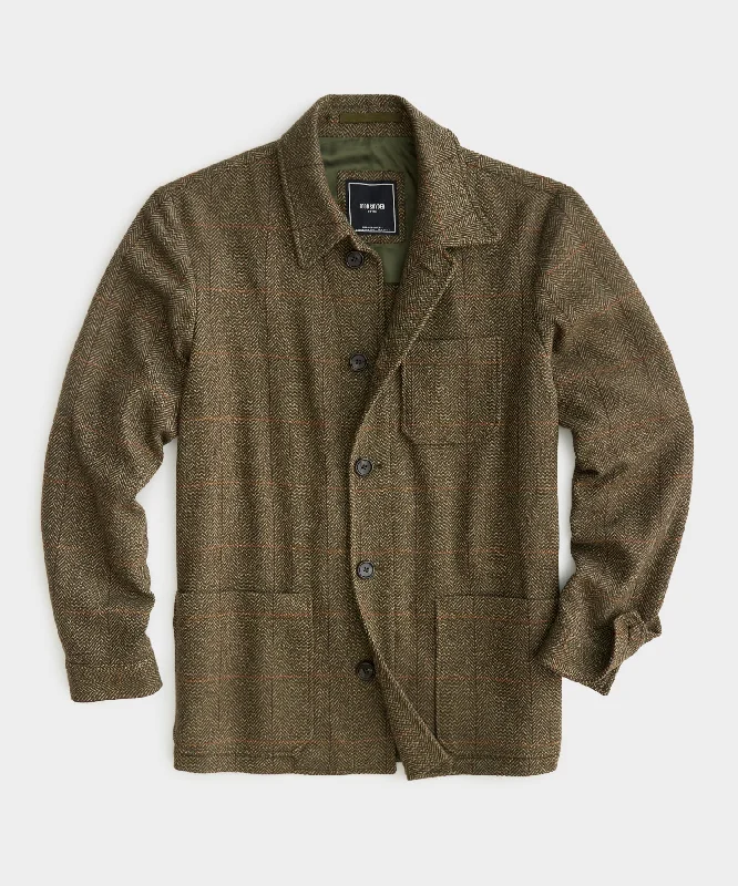 Olive Herringbone Tailored Chore