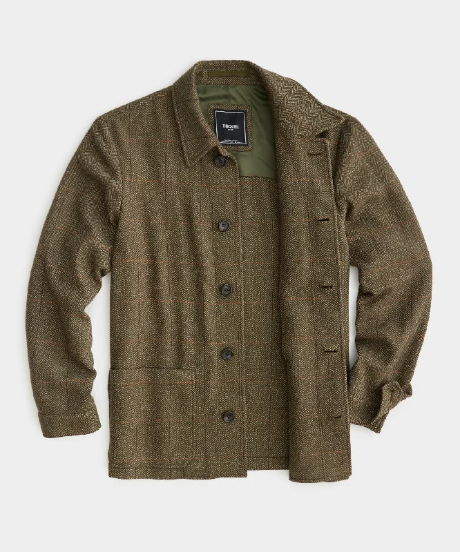 Olive Herringbone Tailored Chore