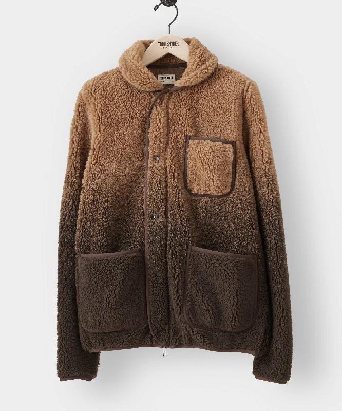 Adirondack Ombre Sherpa Chore Jacket in Espresso Bean