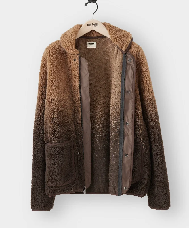 Adirondack Ombre Sherpa Chore Jacket in Espresso Bean