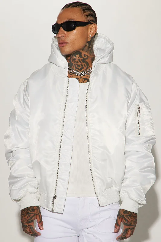 Pecos Hooded Bomber Jacket - White