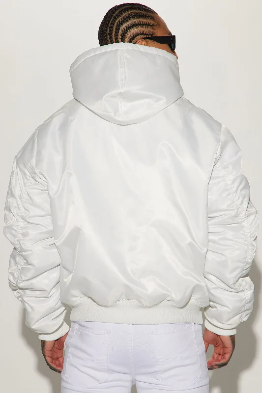 Pecos Hooded Bomber Jacket - White