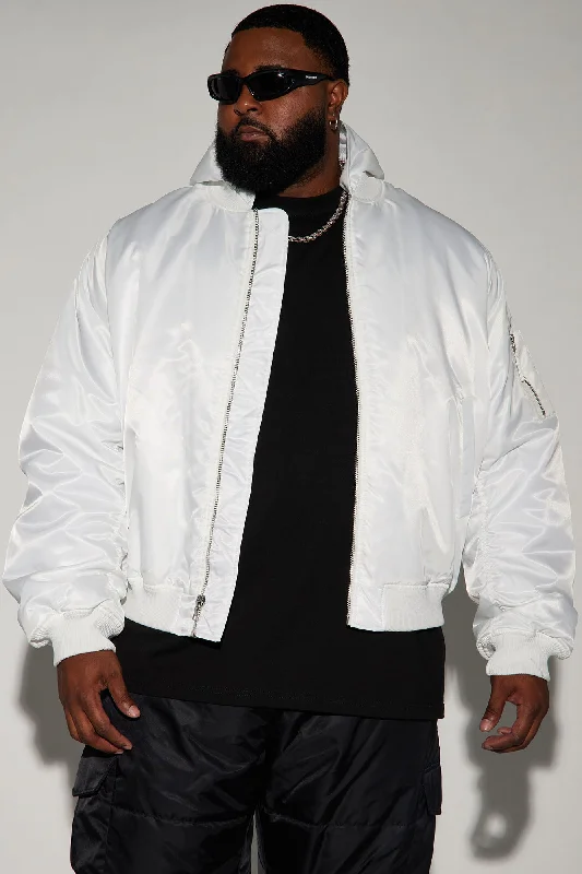 Pecos Hooded Bomber Jacket - White