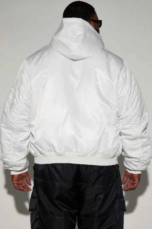 Pecos Hooded Bomber Jacket - White