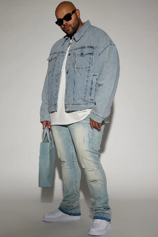 Proud Of Me Padded Denim Jacket - Light Blue