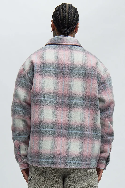 Quartzite Mohair Oversized Shirt - Pink/combo