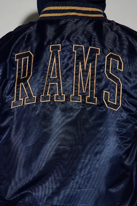 Rams Hooded Bomber Jacket - Navy