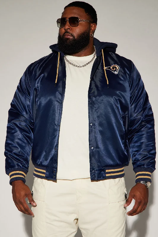 Rams Hooded Bomber Jacket - Navy