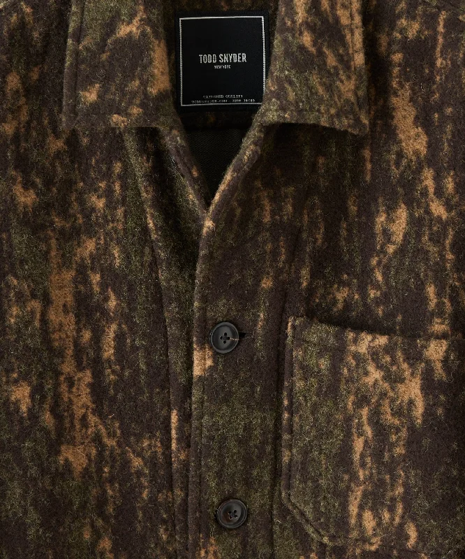 Italian Wool Chore Coat in Abstract Camo