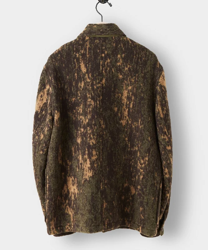 Italian Wool Chore Coat in Abstract Camo