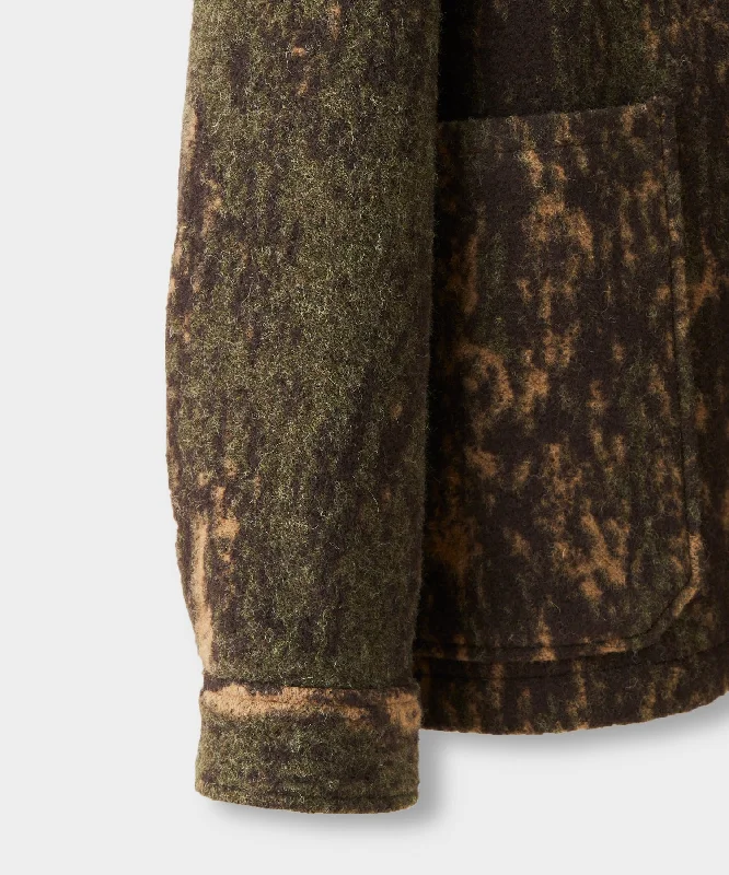 Italian Wool Chore Coat in Abstract Camo