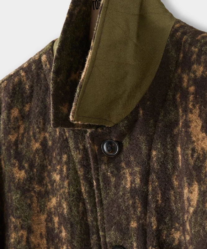 Italian Wool Chore Coat in Abstract Camo