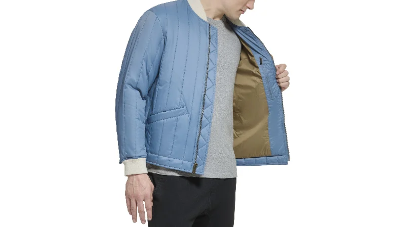 Recycled Nylon Channel Quilted Bomber Jacket