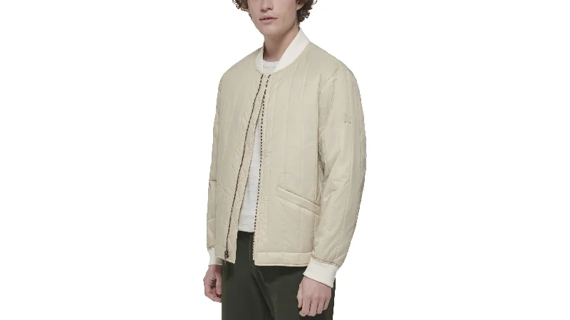 Recycled Nylon Channel Quilted Bomber Jacket