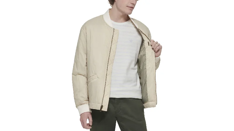 Recycled Nylon Channel Quilted Bomber Jacket