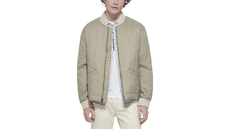 Recycled Nylon Channel Quilted Bomber Jacket