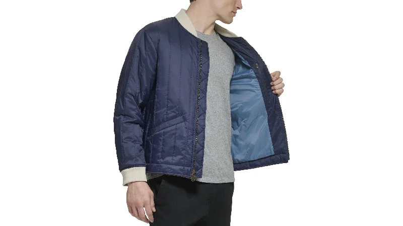 Recycled Nylon Channel Quilted Bomber Jacket