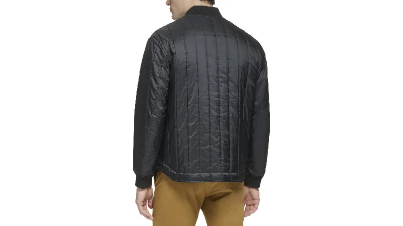 Recycled Nylon Channel Quilted Bomber Jacket