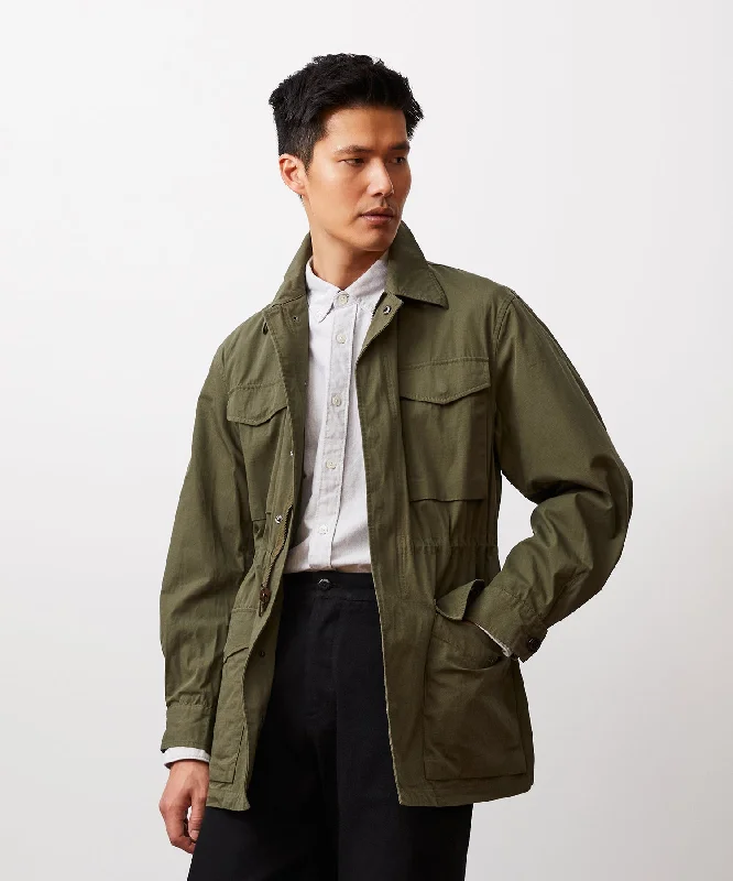 Italian Ripstop Field Jacket in Olive