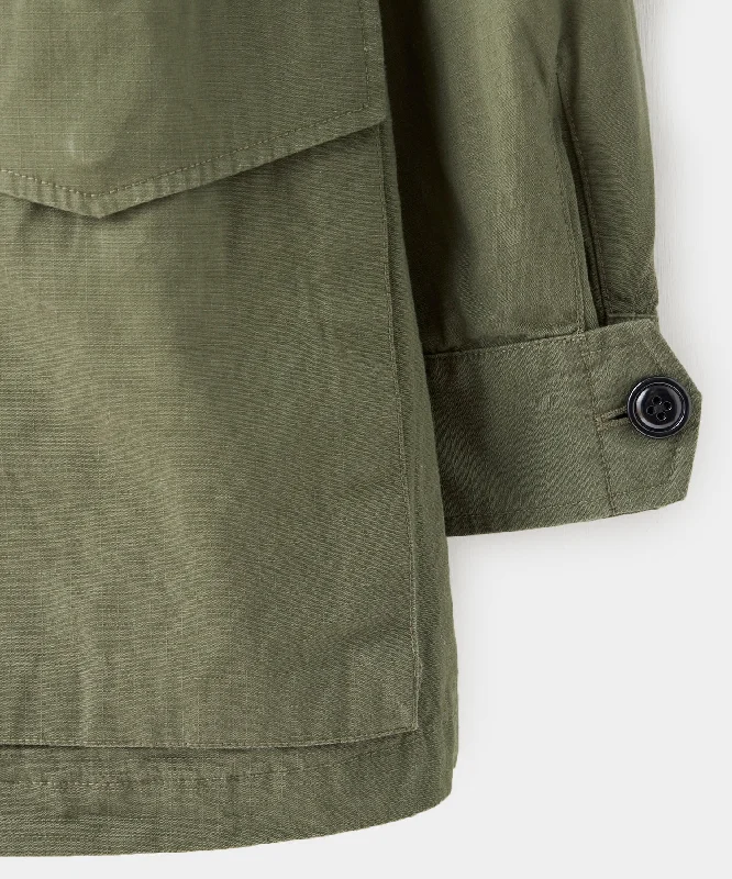 Italian Ripstop Field Jacket in Olive