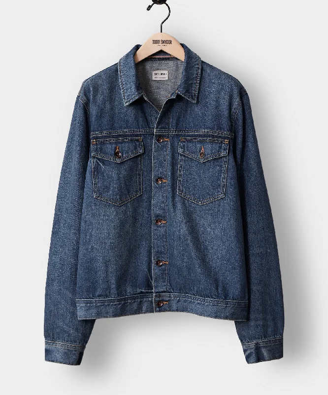 Selvedge Denim Jacket in Medium Wash