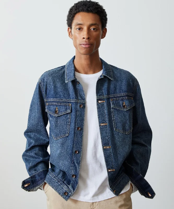 Selvedge Denim Jacket in Medium Wash